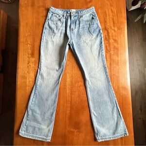 Elwood baggy denim jeans embroidered E back pocket light wash Y2K streetwear